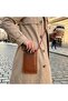Strap-On Phone Bag, Genuine Leather, Handmade, Tan - 3