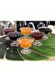 6 Pieces Footed Glass Sugar Bowl Jam Turkish Delight Bowl Snack Bowl