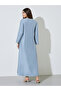 Blue Embroidered Long Sleeves Jalabiya - 5