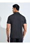 Men Black Quarter Zip Short Sleeve T-Shirt - 5