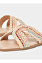 Beige Embellished Flat Sandals - 3