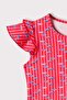 Fuchsia 3-Piece Girls' Swimsuit Set with Flounces on the Shoulders 7000 - 3