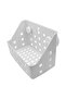 Wall Mounted Storage Basket, White, Plastic, Perforated Design, Suction Cup Installation, Bathroom Organizer - 3