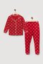 Girl's Heart and Lip Patterned Buttoned 100% Cotton 2-Piece Pajama Set (Mother and Child Sold Separately - Price Is for One Product) - 6