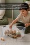 3-Piece Item Storage Organizer - Baby Kids Room Toy Organizer with Locking Lid 15Lt Transparent - 4