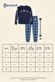Men's Cotton Crew Neck Long Sleeve Pajama Set 9808 Navy Blue - 4