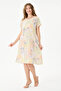 Beige Italian Floral Patterned Double Side Pocket Dress 38 - 44 Size - 2
