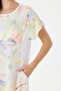 White Italian Floral Patterned Dress with Double Side Pockets 38 - 44 Size - 6