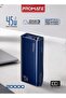 Lucid-45W 20000mAh Power Bank with Retractable USB-C Cable (Blue) | Charges 3 Devices, LED Battery Display, QC 3.0 USB-A Output, Built-in Lanyard for iPhone, Galaxy, iPad & more