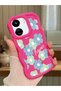 Redmi 13C Compatible Case Camera Protector Red Silicone Couple Phone Case Floral Pattern