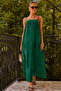 Adjustable straps square neck long woven dress - 4