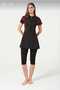 Half Sleeve Semi-Closed Swimsuit - 3