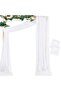White Wedding Arch Draping Fabric 1 Panels Extra Long Gauze Drapes Sheer Backdrop Curtains Outdoor Drapery Panels for Wedding Church Ceremony Ceiling Decoration - 2