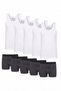 Men's 10-Piece Pack 5 Undershirts 5 Boxers Flexible Fabric Advantageous Laundry Set