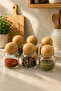Ball – Set of 6 Bamboo Globe Glass Spice Jars with Lids