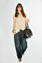 Jasmi̇ni̇um Women's Round Neck Zero Sleeve Mink Blouse with Gathered Detail on the Front - 4