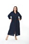 Women's Woven Whiscone Large Size Dress - 4