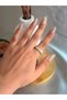 Women's Baget Zircon Stone Gold Color Adjustable Steel Ring - 2
