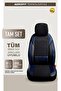 Fiat Egea Hb Compatible Leather Detailed Auto Seat Cover Full Set with Lumbar Support Fast Black-Blue - 3