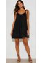 Women's Black Rope Strap Shoulder Lace-Up Ribbed Camisole Mini Dress, Comfortable Cotton Short Dress Suitable for Daily and Beach Use - 6