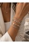 Steel 4-Piece Women's Men's Bosslady Combination Bracelet Set / Thick Oval Chain / Square Chain / Sign Chain / Gold / Silver Color / with Extension Chain - 3
