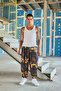 Men's Pleated Loose Shalwar Trousers with Elastic Waist and Cuffs
