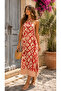 Timeless Elegance - Women's Ethnic Patterned Off-Shoulder Long Summer Dress - 6