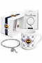 License-Protected Striped Steel Bracelet+Mug Set with Special Box - 2