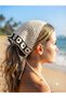 Women's White Black Crochet Hair Bandana