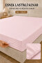 160X200 cm Double Light Pink Elastic Fitted Sheet - 4