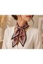 Women's Powder Vintage Patterned Pleated Scarf – 90X40 cm Neck and Hair Accessory