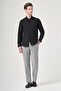 Black Hard Collar Long Sleeve Pocketless Slim Fit Cotton Shirt 1004260181 - 2