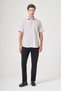 Stone Color Hard Collar Short Sleeve Pocket Comfort Fit Cotton Shirt 1004260258 - 2