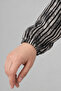 Women's Striped Patterned Crew Neck Lace-Up Woven Viscose Tunic - 3