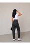 Mamaliga Women's Brown Stone Detailed Boyfriend Mom Jeans Denim Trousers - 4