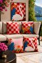 Floral Flamingo Patterned 4-Piece Throw Pillow Cover Set