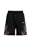 Hanangiyim Unisex Oversize Relaxed Fit High Waist Special Design Printed Summer Shorts