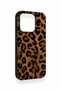 iPhone 15 Pro Compatible Dark Leopard Leather Pattern Silicone Case - 3