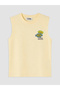 Lcw Kids Yellow Crew Neck Printed Boys' Undershirt - 3