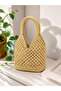 Handmade V Model Paper Rope Straw Light Straw Color Bag - Hand Knitted Women's Daily Shoulder Bag