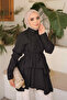 Black Layered Shirt with String Ties
