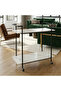 Multipurpose Serving Cart with Wheel, Riffed Handle and Metal Frame – Marble White - 3