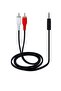 3.5mm-1.5meter to RCA PLUGS Cable, Stereo Y-Splitter Adapter Cord, Black - 2