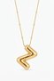 Women's Steel Curved Balloon Letter Figured Ball Chain Letter Necklace - 2