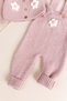 Soft Textured Knitwear Cardigan Baby Girl Knitted Salopet Jumpsuit Set - 6