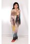 Aurora Color-Shifted Fringed Bohemian Chiffon Beach Top and Bottom Set Pareo - 2