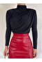 Women's Half-Throat Gathered Sandy Blouse - 3