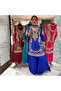 Blue Chinon Silk Salwar Kameez & Dupatta Set - HRT5151 | Blue-Size:M-38-Inches