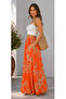 100% Cotton Viscose Invisible Pocket Flared Skirt - 4