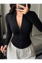 Rover Zippered Slim Fit Blouse [Lycra Stretchable]